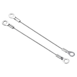 PATIKIL Stainless Steel Strap Cable 1.5mmx10cm 4pcs Eyelet End Security Wire Rope