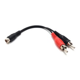 MainCore 15cm Single RCA Phono Socket to 2 x RCA Phono Plugs Splitter Combiner Joiner Converter Cable Lead Adapter