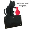 Funny Black Cat Fridge Magnets, Fridge Magnets with Swinging Vase,