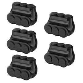 KERWINN 5PCS 3 Port Single-Sided Entry Insulated Multi Tap Connector 2/0-6 AWG, Electrical Splice Connector, Black Vinyl Coated, Dual-Rated for Copper and Aluminum Wires