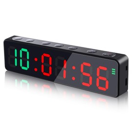 PELLOR Gym Timer, Mini Gym Clock, LED Digital Wall Clock, Interval Timer Clocks With Stopwatch, Count Down/Up, Stopwatch, Interval Training Gym Suitable for TABATA,EMOM