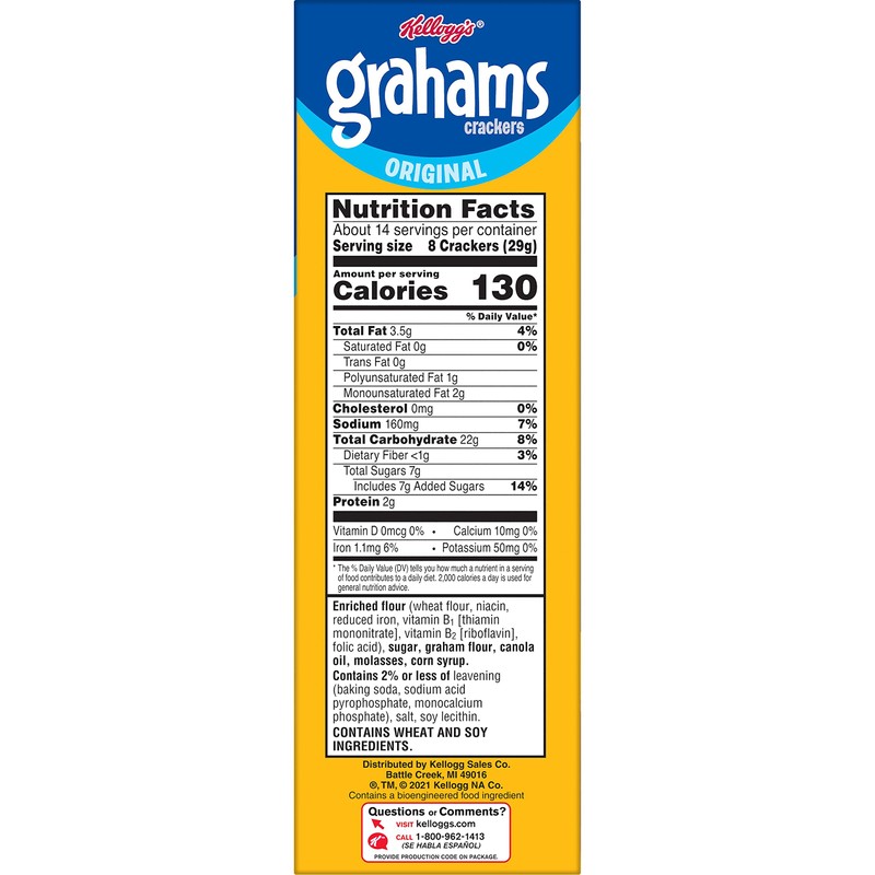 Kellogg's Grahams Crackers, Easy Snacks, Bulk Pantry Staples, Original, 45oz