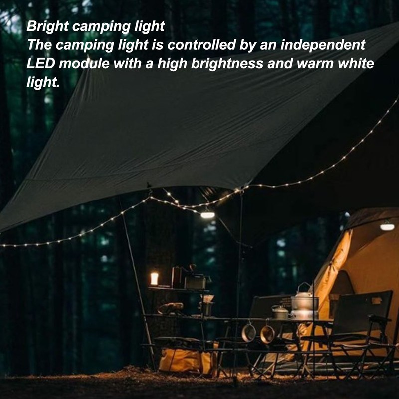Camping String Lights 32.8ft 2 in 1 Rechargeable IP67 Waterproof