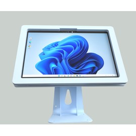 TABcare Anti-Theft Acrylic Case with 360 Rotate 180 Swivel Metal Desktop Stand for MS Surface GO Tablet (White, Surface GO 1/2/3/4)