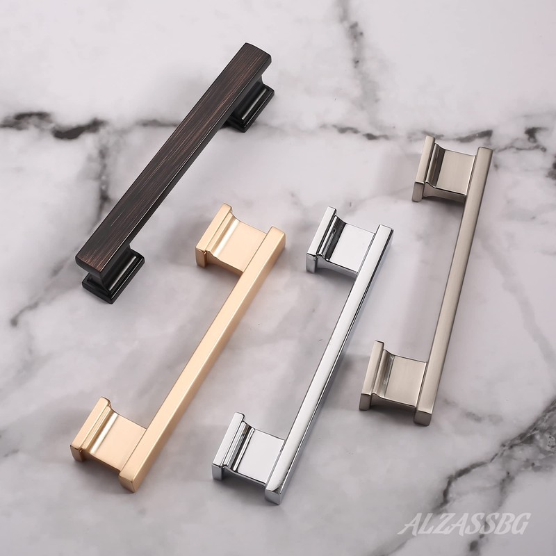 Alzassbg 10 Pack Brushed Satin Nickel Cabinet Pulls, 3-3/4 Inch(96mm)