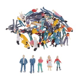 Baoblaze 50pcs Miniature People Figures, 1:50 O Scale Model Train Diorama Scenics, For Indoor Sand Table Model, Age 6+