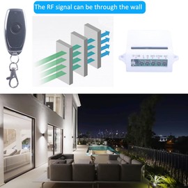AC 85-240V Wireless Light Switch for Lights Lamps Fans Outdoor Indoor 433MHz Remote Control Receiver Relay 110V 220V Remote Light Switch,Learn Code Controller (AC 85-240V/ 1*Receiver 2*Controllers)