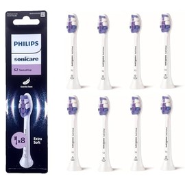 Philips HX6058/87 S2 White Set of 8 Brush Heads for Electric Toothbrushes