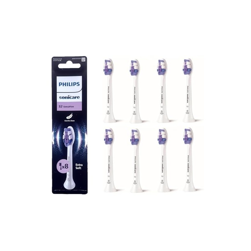 Philips HX6058/87 S2 White Set of 8 Brush Heads for