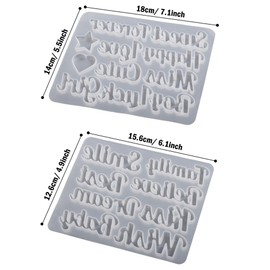 Attuslla Resin Silicone Molds English Letter Silicone Molds for Resin Pendant Silicone Molds with Tassels, Keychain for DIY Keychain, Pendant, Necklace