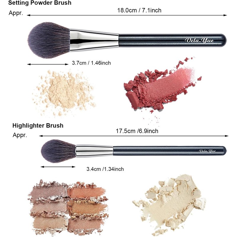 Vela.Yue Brochas de Maquillaje para la Cara 2 Pinceles