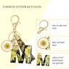 XGALBLA Letter M Keychain Accessories Cute Sunflower Initial Key Ring
