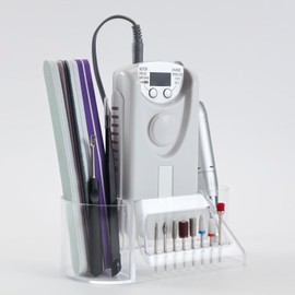 Soporte para Taladro de Uñas, Caja de Almacenamiento Transparente para Taladradora, Brocas, Herramientas de Manicura, con Múltiples Compartimentos para Salón de Uñas