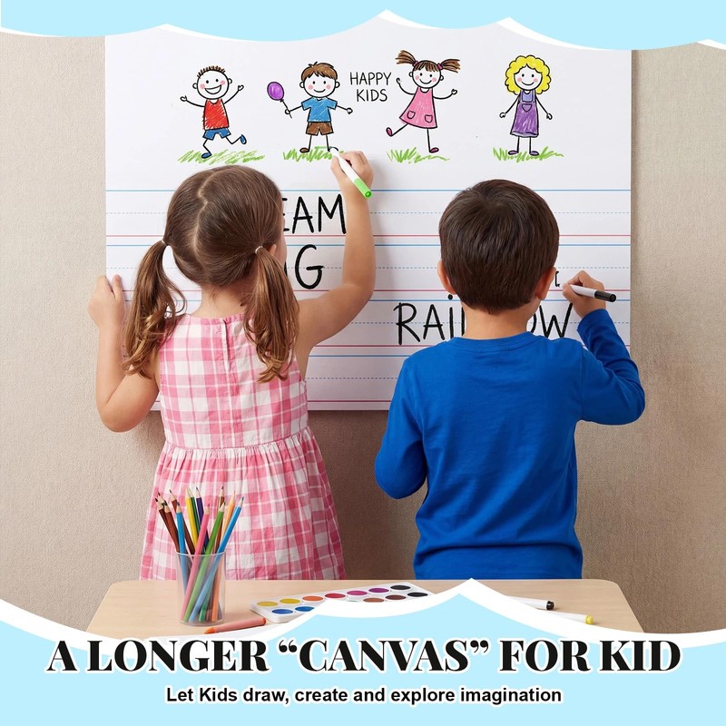 Jetec 1 Roll Blank Lined Paper for Kid to Write