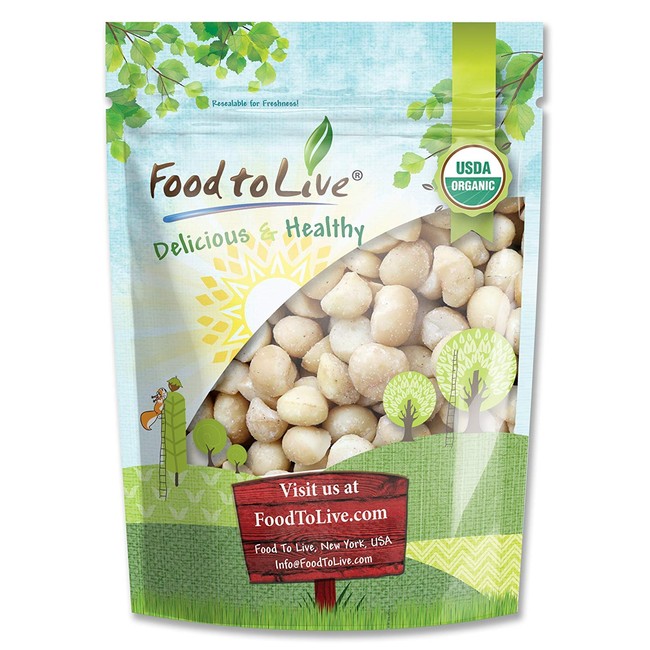 Organic Macadamia Nuts, 8 Ounces - Non-GMO, Kosher, Raw, Vegan