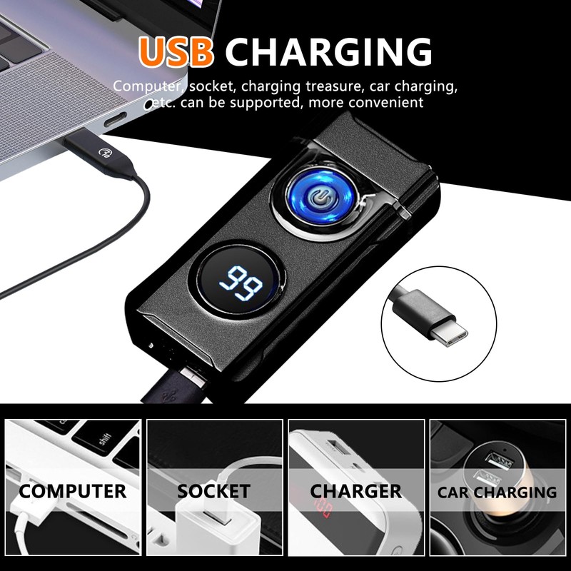 SKRFIRE Electric Lighter Windproof, Flame Electric Lighter Plasma-Flame Arc Lighter