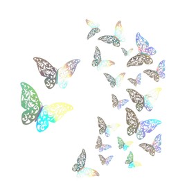 Viiotu 72pcs 3D Butterfly Wall Stickers,3 Size Removable Butterflies with 72 Dot Glue for Nursery Wall,3D Pet Butterfly Decorations for Bedroom Birthday Baby Girl Room (Set 1)