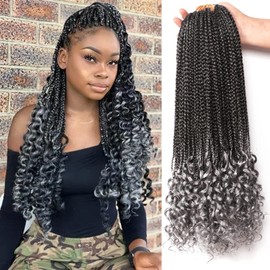 Crochet Braids Hair Extensions, Synthetic Hair for Braiding Hair, Kanekalon Synthetic Hair, Crochet Hair Extension Set, Braid, Fake Hair (45.7 cm (Pack of 7), #T-Grey)