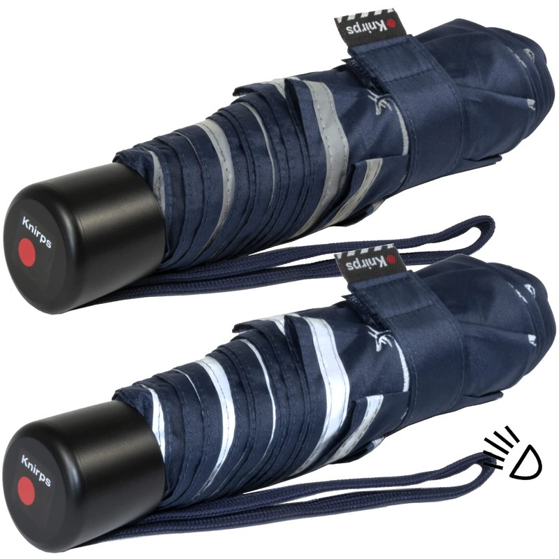 Knirps children's compact umbrella with reflective trim.