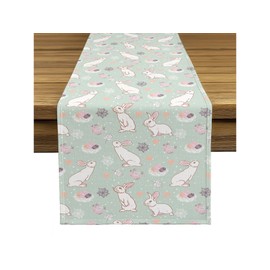 Easter Table Runners 108 Inches Long | Easy-Care | Machine Washable | Bright No-Fade Colors | Floral Spring Kitchen Dining Table Decorations for Home Party | Springtime Easter - 14 x 108