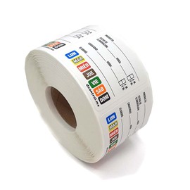 Etiquetas Couché para Alimentos en Almacén y Refrigeración - 5x5CM | Etiquetas para Rotación de Alimentos | Etiquetas para Alimentos con Días Integrados (Rollo con 1000 Piezas)