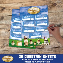 Taylise | EASTER FAMILY FORTUNES | 20 Players | includes 20 game sheets, Fast Point Round, Winner Certificate, Fun Easter Party Game, children and adults