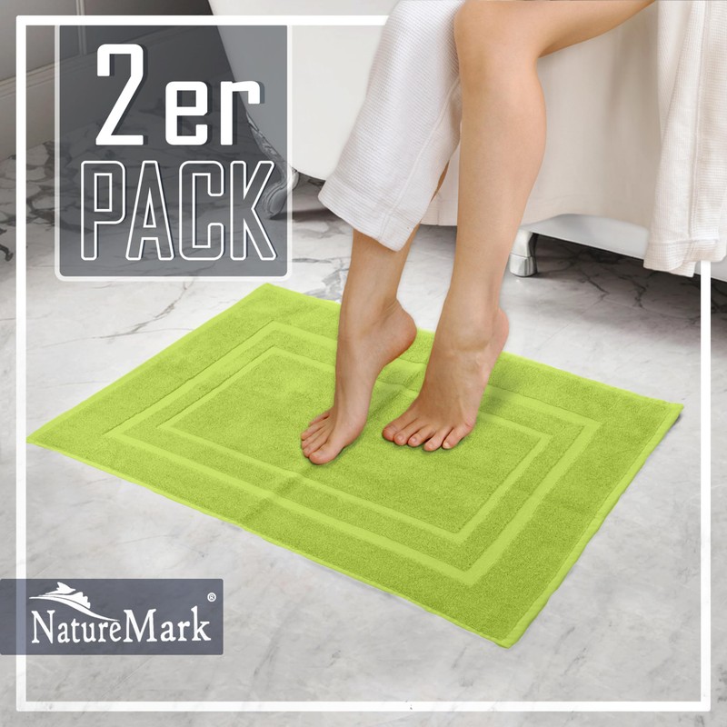 NatureMark Pack of 2 Terry Towelling Bath Mats, 50 x