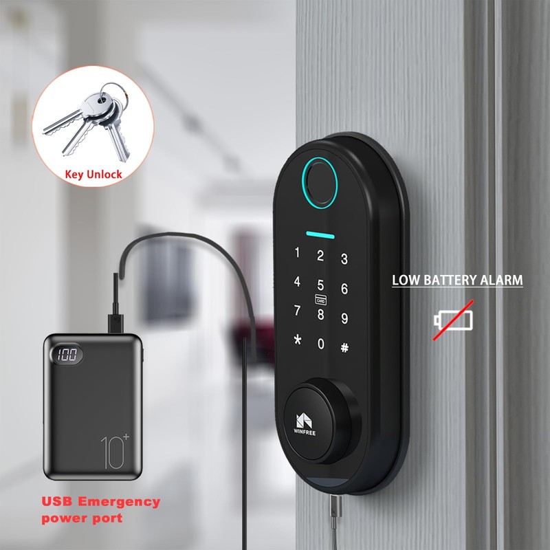 Smart Lock for Front Door, Keyless Entry Deadbolt, Fingerprint Lock