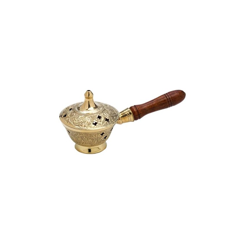 NKlaus Incense Pan with Wooden Handle for Frankincense Incense Mixture
