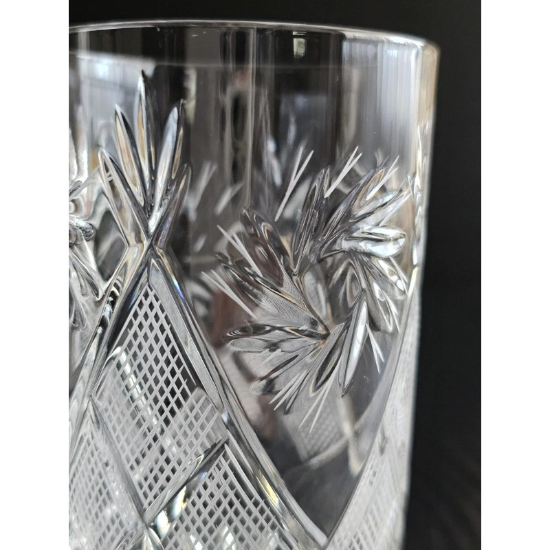 Neman Russian Vintage Crystal Tea Glass 8.5oz with Metal Holder