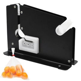 MFBJXC Heavy Duty Poly Bag Sealer Tape Machine with 2 Tape Roll- Steel Bag Sealing Tape Dispenser for Fruits, Greens & Ground Meat Packaging with Integrated Trimmer Blade