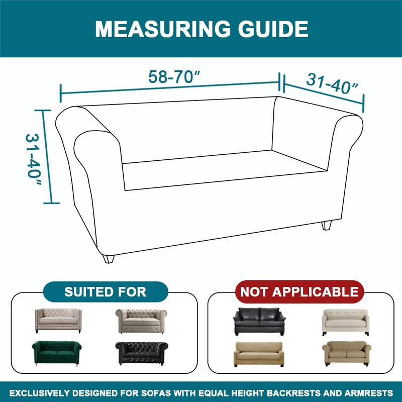 Turquoize Stretch Sofa Cover for Chesterfield Sofa Loveseat Sofa Covers
