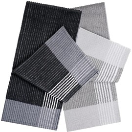 JUEQIQI Caddy Golf Towel 22" x 42" Golf Towel Cotton Golf Caddy Towel Extra Large Camping Sport Towels with Stripe for Golf Lovers (2, Black/Gray)