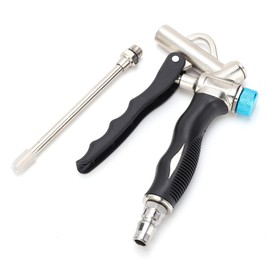 2-Way Air Blow Gun, 1/4" NPT 150 PSI Adjustable Air Flow Extended Nozzle, Pneumatic Air Compressor Accessory Tool Dust Cleaning Air Blower Nozzle Gun, Flexible Operation Quick Connect