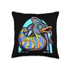 Funny Chameleon Rubber Duckie Terrarium Duckling Chameleon Rubber Duck Reptile Duckling Throw Pillow, 16x16, Multicolor