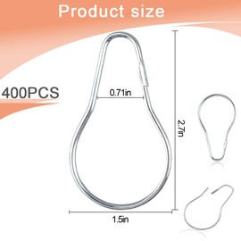 LOSYHU 400 PCS Metal Shower Curtain Hooks Reusable Stainless Hanging Shower Rings Bulk Rust-Proof Curtain Rings for Bathroom Bedroom Kitchen Home Applications, Silver