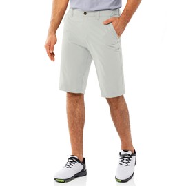 33,000ft Men's Golf Shorts Dry Fit, Lightweight Quick Dry Golf Stretch Shorts with Pockets 11" Inseam for Travel Casual Ivory