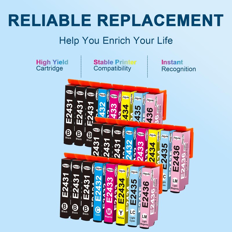 Jagute 24 Packs 24XL Printer Cartridges Compatible with