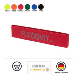 FLEXVIT Mini Fitness Bands Set of 10 Prehab (Red) - Fitness Bands for General Stabilisation Exercises, Stretching, Activation and Mobilisation, 6 Strengths, for Beginners and Professionals, Washable