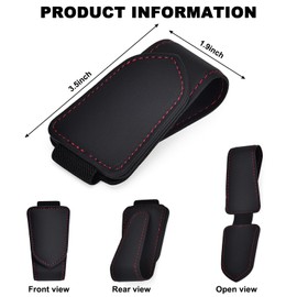 Black Sunglasses Holder for car Visor, Magnetic Leather Sunglasses Clip for car Visor, car Accessories for Women and Men Interior, 1 Pack Visor Sunglasses Holder Clip（Black）