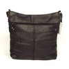 Black Genuine Real Leather Ladies Medium Handbag Shoulder Bag Long