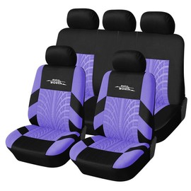 Car Seat Cover for 2/5 Seats Universal, Fabric Car Front & Rear Seat Protector, with Tire Track Details, Suitable for Most Auto Truck Van SUV, Airbag Compatible, Car Interior Accessories:_GREEN
