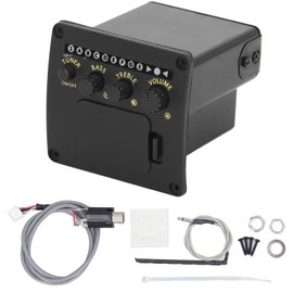 EQ01 Acoustic Guitar Tuner 2 Band EQ Black Guitar Tuner for Practice Stage Studio