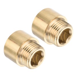 PATIKIL Shower Head Extension Arm 2 Pack Copper G1/2 Male to Female Thread 26 mm Length Pipe Connection Shower Head Extension