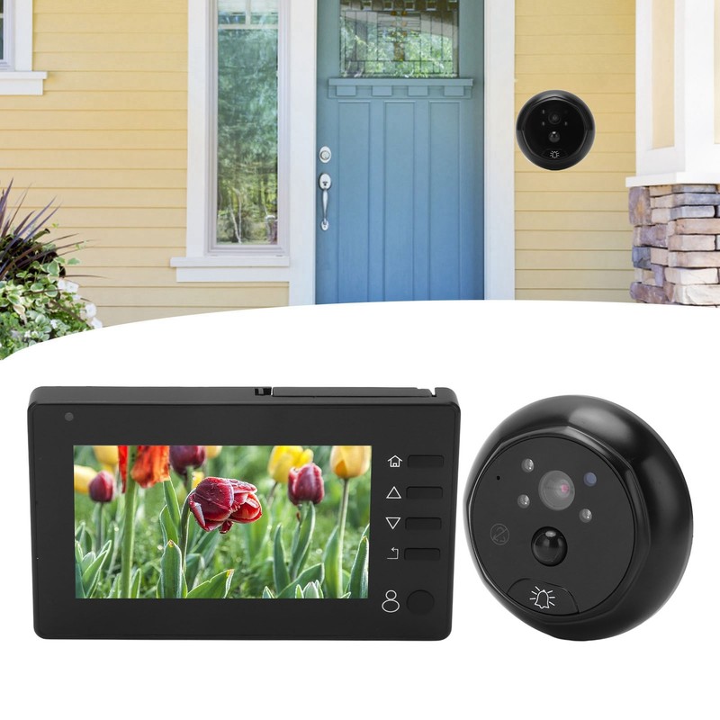 Digital Peephole Viewer Video Doorbell Camera 4.3in Indoor Monitor PIR