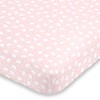 NoJo Super Soft Elephant Fitted Crib Sheet, Pink/White