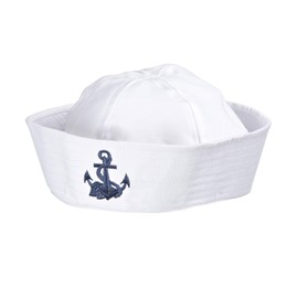 Sailor Hat w/ Anchor Hat Headware Accessory for Pirates Sailors Sea & Nautical Fancy Dress Up Costumes & Outfits