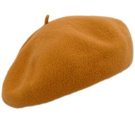 MELEGARI Beret for Women, 100% Wool, Margie Beret, Made in EU, Mustard 238
