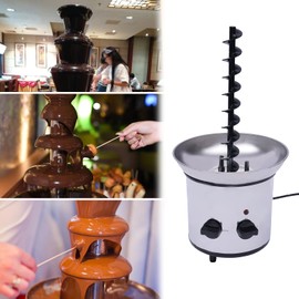 4-tier Electric Chocolate Fondue Fountain, Stainless Steel Chocolate Melting Machine Chocolate Fountain Melting Chocolate for Home, Restaurant, Party, Wedding 170W 110V