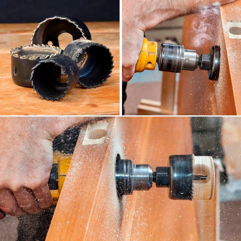 Broca Perforadora Sierra Kit 18pza Sacabocado Madera Copa Circular